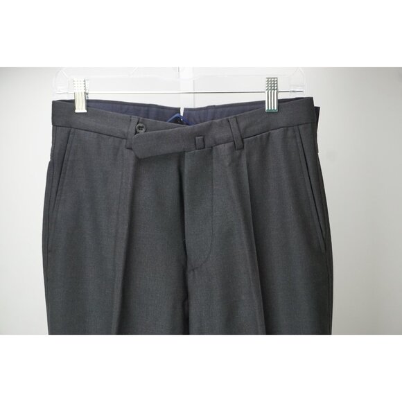 Incotex Charcoal Gray High Comfort 100% Wool Mens Dress Pants Sz 46 EU NEW